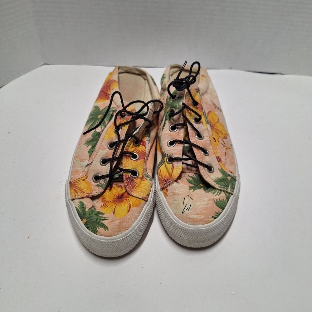 American Eagle Outfitters Floral Sneakers - Yellow and Green